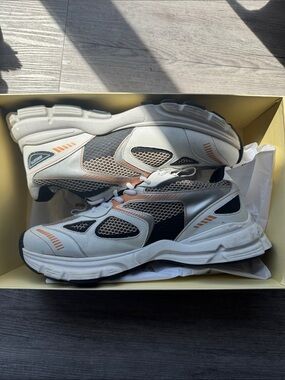 Axel Arigato White, Black and Orange Mesh Runner Sneakers